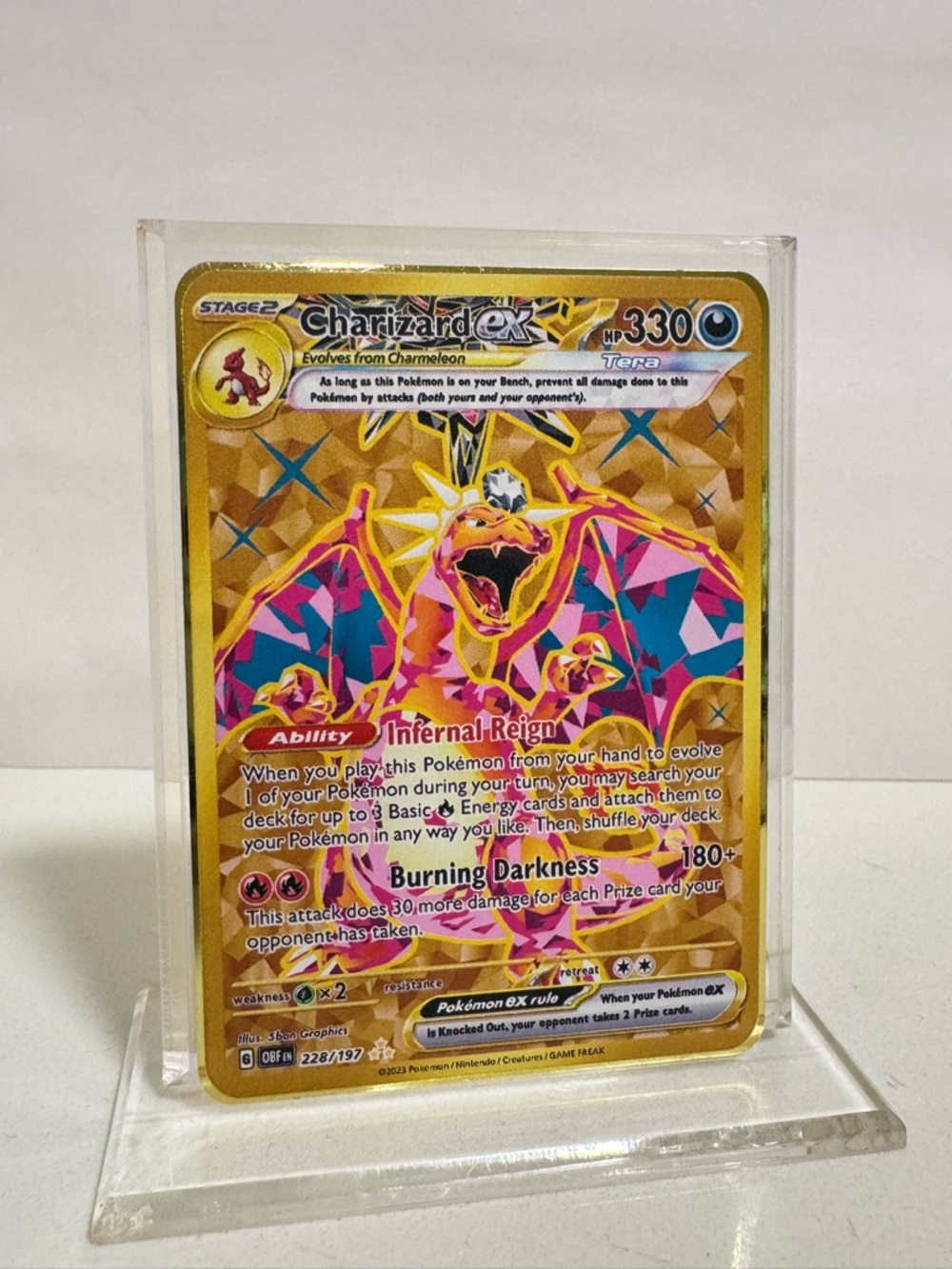 Pokemon Charizard EX 228/197 Gold Metal Card Collectible/Gift/Fan Art - Picture 3 of 3